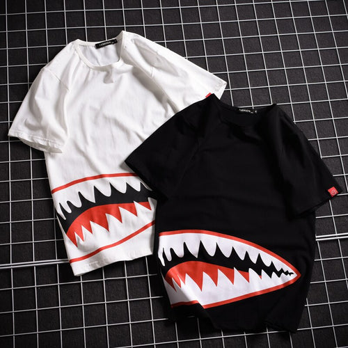 Cartoon Shark Print T-shirt